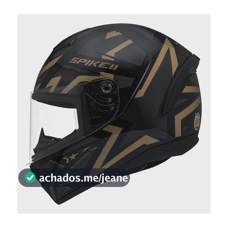 Capacete Para Moto Fechado Peels Spike 2 1st Preto Fosco / Dourado Fosco 57/58