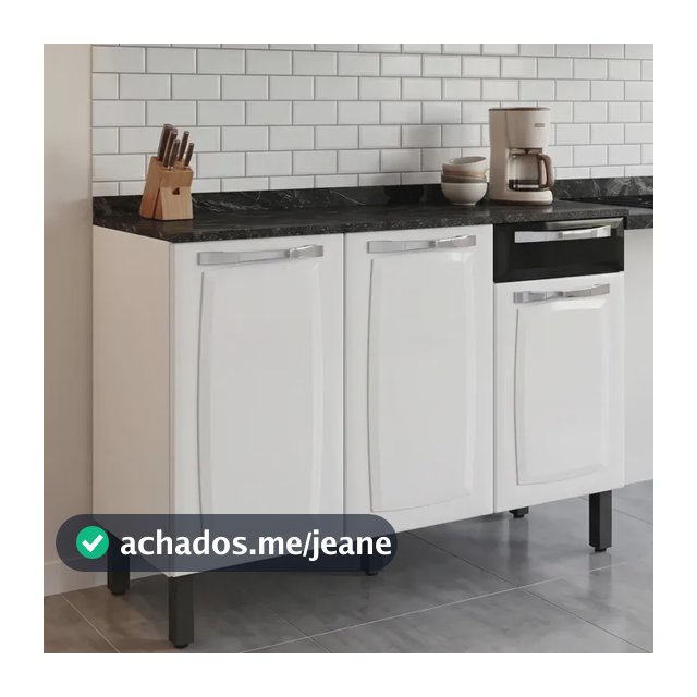 Itatiaia Rose TRP 1,05 balcão 3 portas 1 gaveta com tampo cor preto
