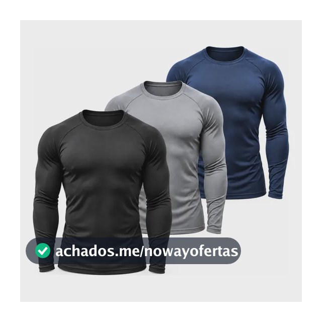 Kit 3 Camisas Proteção Uv Manga Longa Térmicas Segunda Pele Preto/ Azul-marinho/ Chumbo Gg (46-48)