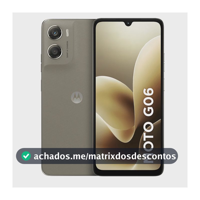 Smartphone Motorola Moto G06 - 256gb 4gb Ram + 8gb Ram Boost, e Camera 50mp Com Ai Bateria De 5200 Mah Tela 6.9 - Bege