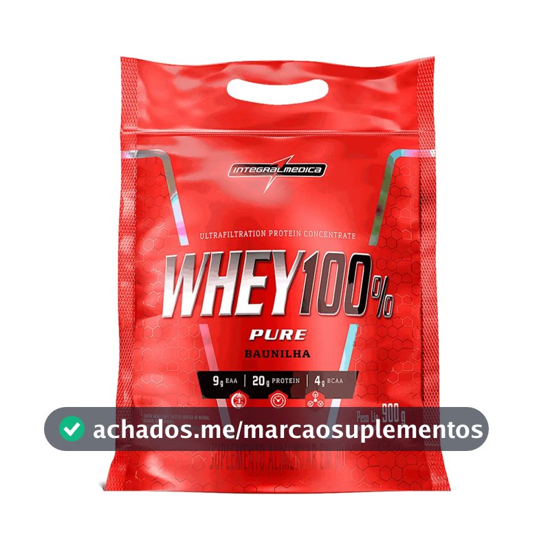 Proteína Integralmédica Whey 100% Pure em pó sabor Baunilha x 900g