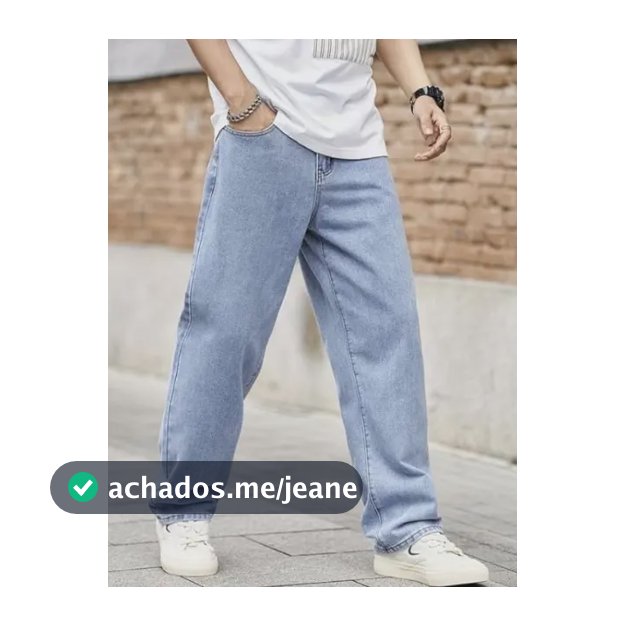 Calça Jeans Balão Masculina Baggy Bag Reta Larga Streetwear