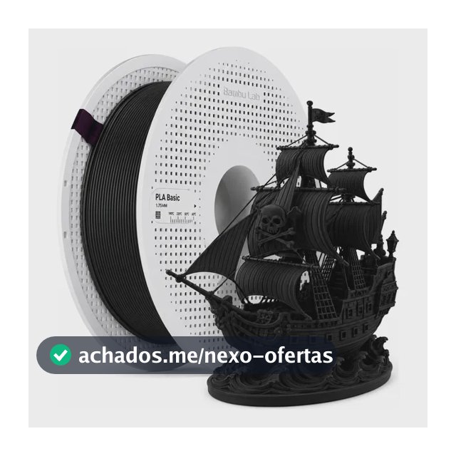 Filamento Pla Bambu Lab Lite C/ Carretel Impressão 3d 1kg Nf Preto Lite