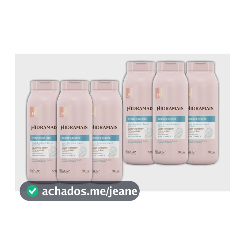 Kit Loção Hidratante Perfume Bebê 500ml Hidramais 6 Unidades