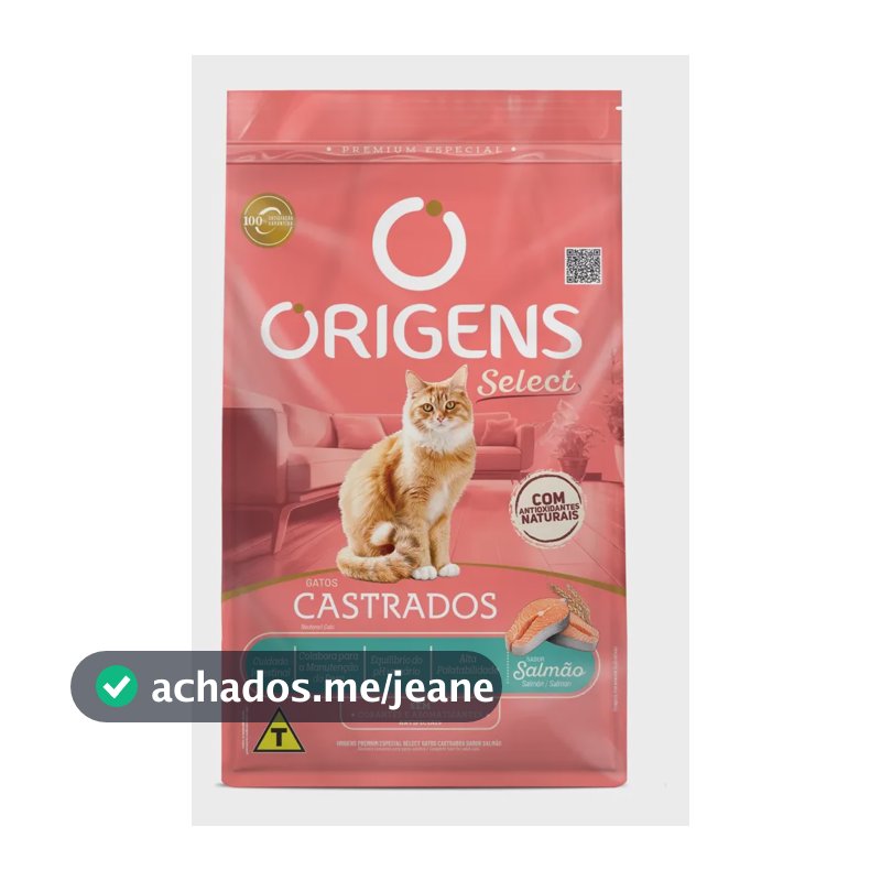 Origens Gatos Castrados Adultos Sabor Salmao 3 Kg