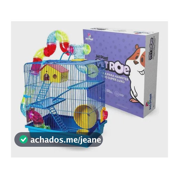Gaiola Hamster Luxo 3 Andares Tubo Super Azul (5 Unid) Cor Lilás