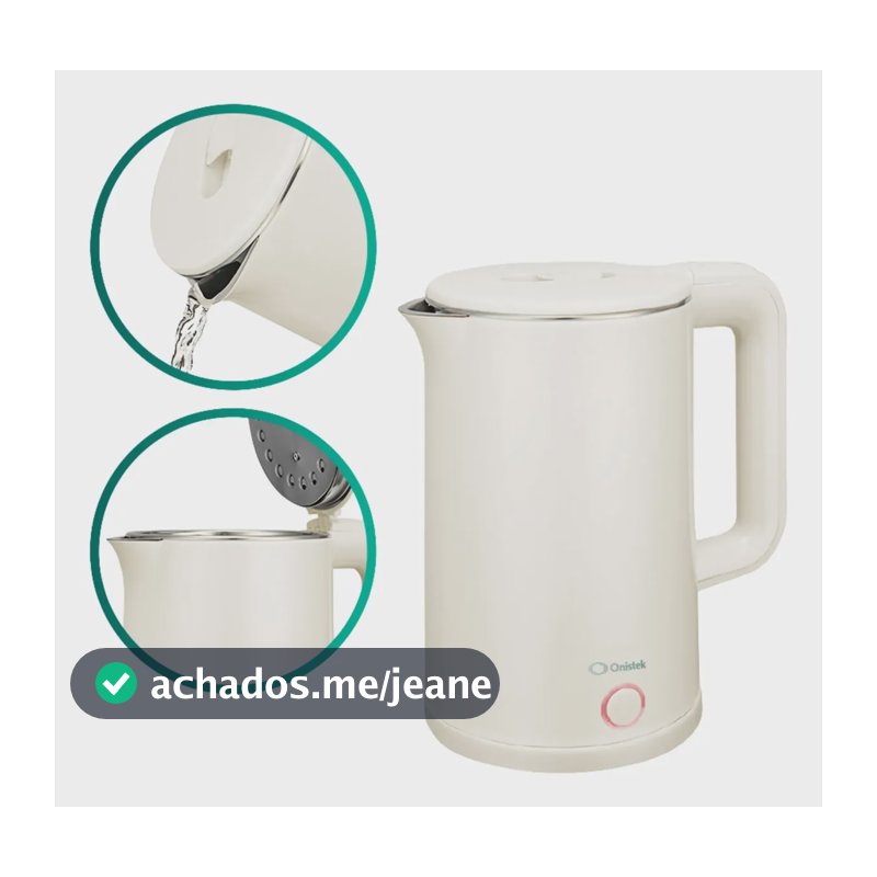 Chaleira Elétrica Onistek 1.6l Desligamento Automático 1500w Bege/127v 127v