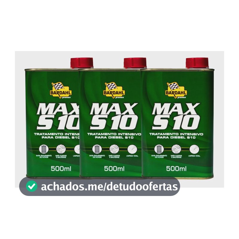 Aditivo Combustível Diesel Bardahl Max S10 500ml Kit 3 Un.