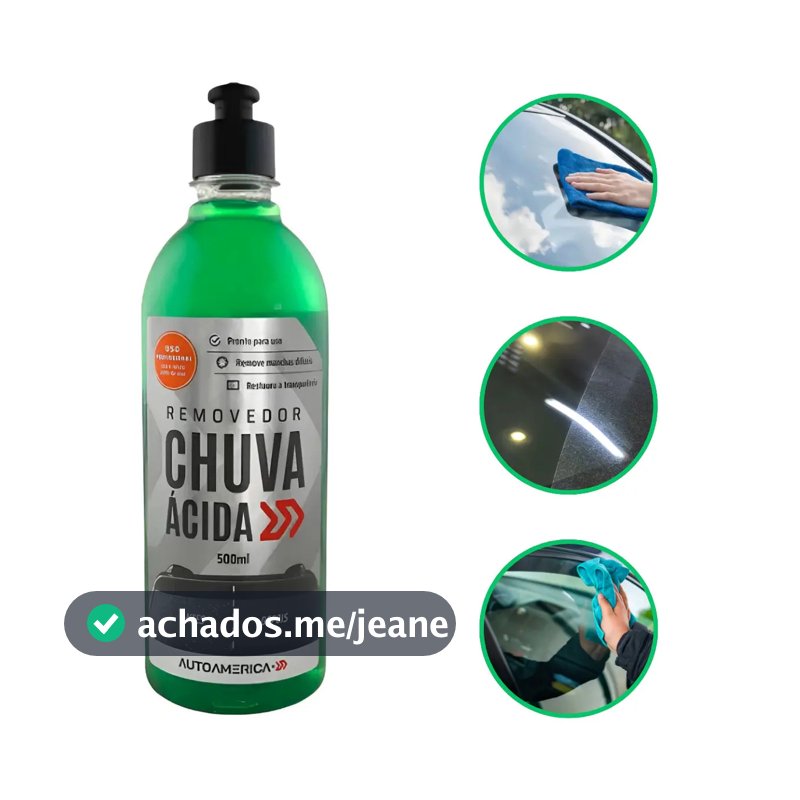 Limpador De Vidros Autoamerica Removedor De Chuva Ácida Limpeza Automotiva