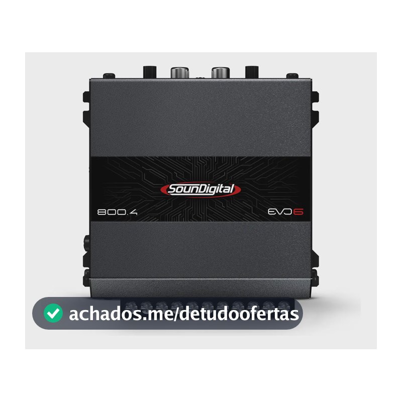Módulo Amplificador Soundigital 800.4 Evo6 Classe D 4 Canais 4 Ohms - Canal 2 Ohms Bridge 4 Ohms - Sd 800w Rms 4c Potência Som Automotivo Carro Caminhonete Picapes Suv 800 Wrms 800.4-4 Sd800.4 Evo 6