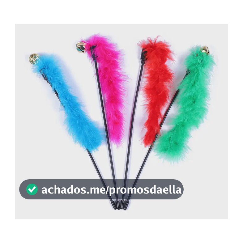 Varinha Cat Pena Gato Brinquedo Interativo Vara Divertida Cor Cores Sortidas