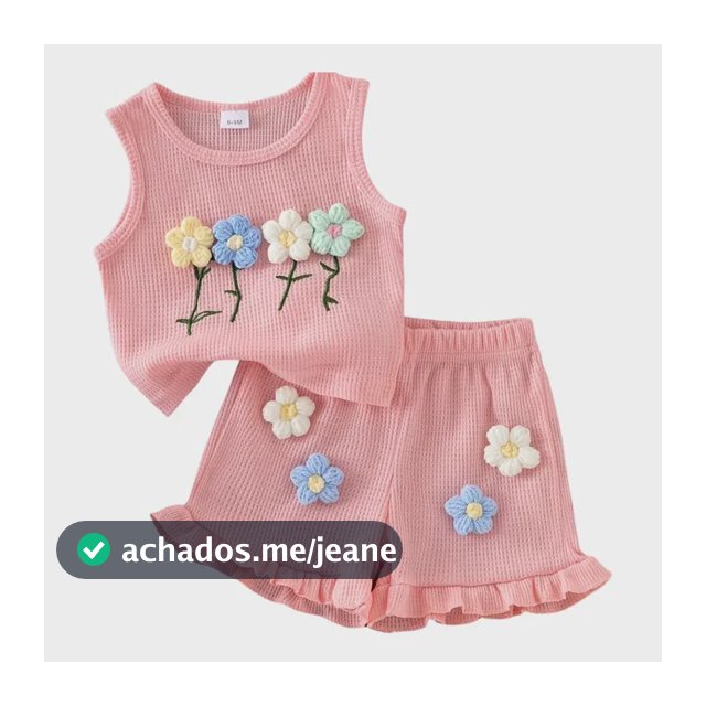 Conjunto Bebê Menina Blusa Xadrez Short Babado Rosa 18-24m