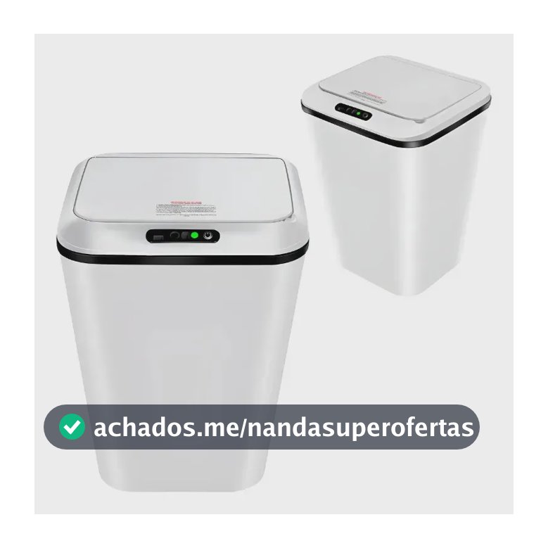 Lixeira Inteligente 16L Sensor Automático Recarregável USB-C 3 Modos Banheiro Cozinha Quarto