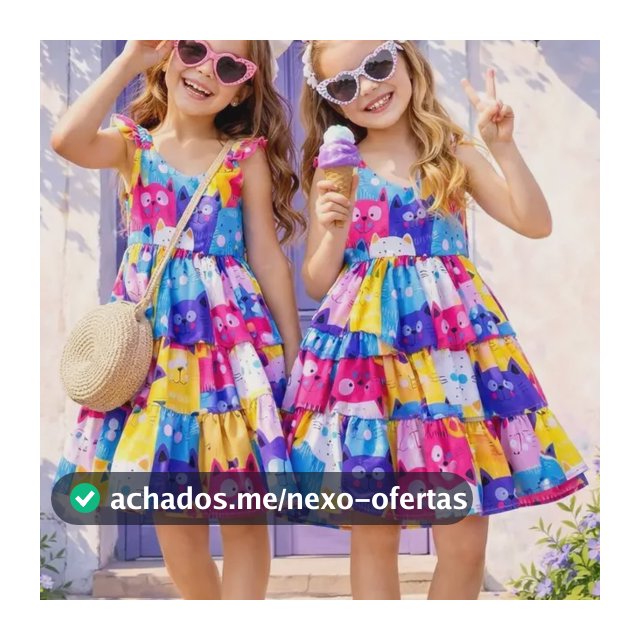 Vestido Infantil Gatinho Colorido 2 Ao 12 Anos Lançamento