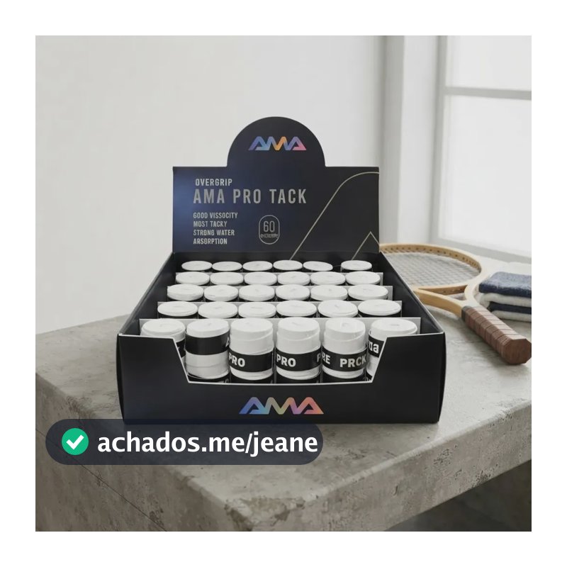 Overgrip AMA Pro Tack Alta Aderência e Absorção Premium 3 Unidades Branco