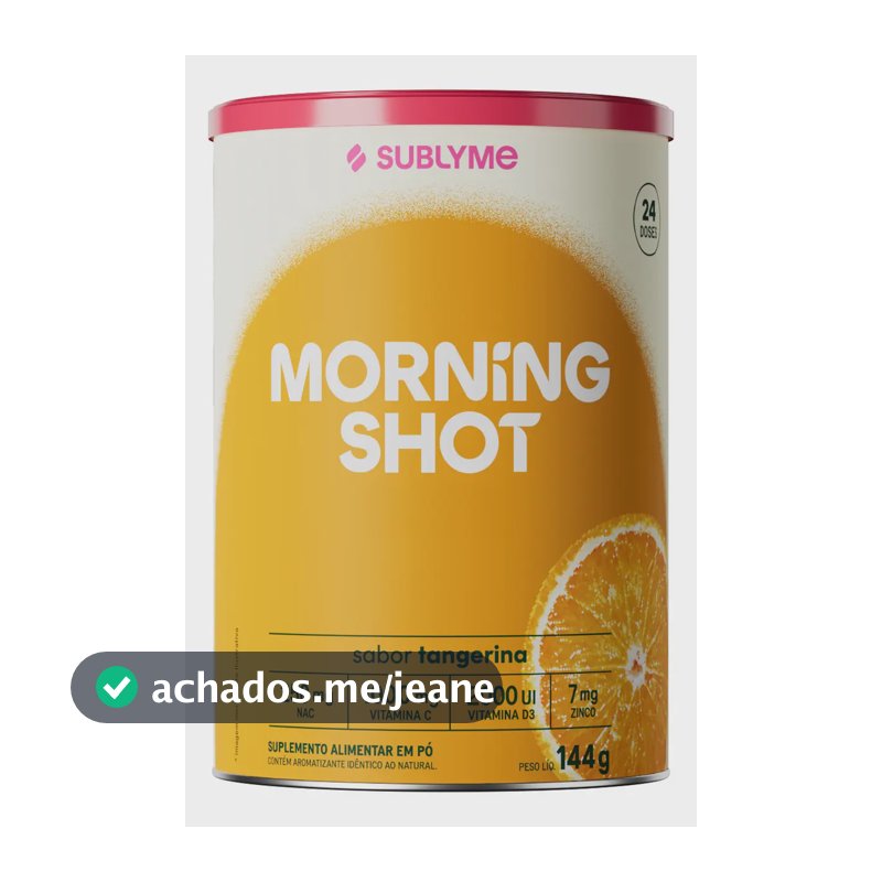 Suplemento Vitamínico Morning Shot com Vitaminas C e D - Sabor Tangerina - Classic Size (144g) - Sublyme