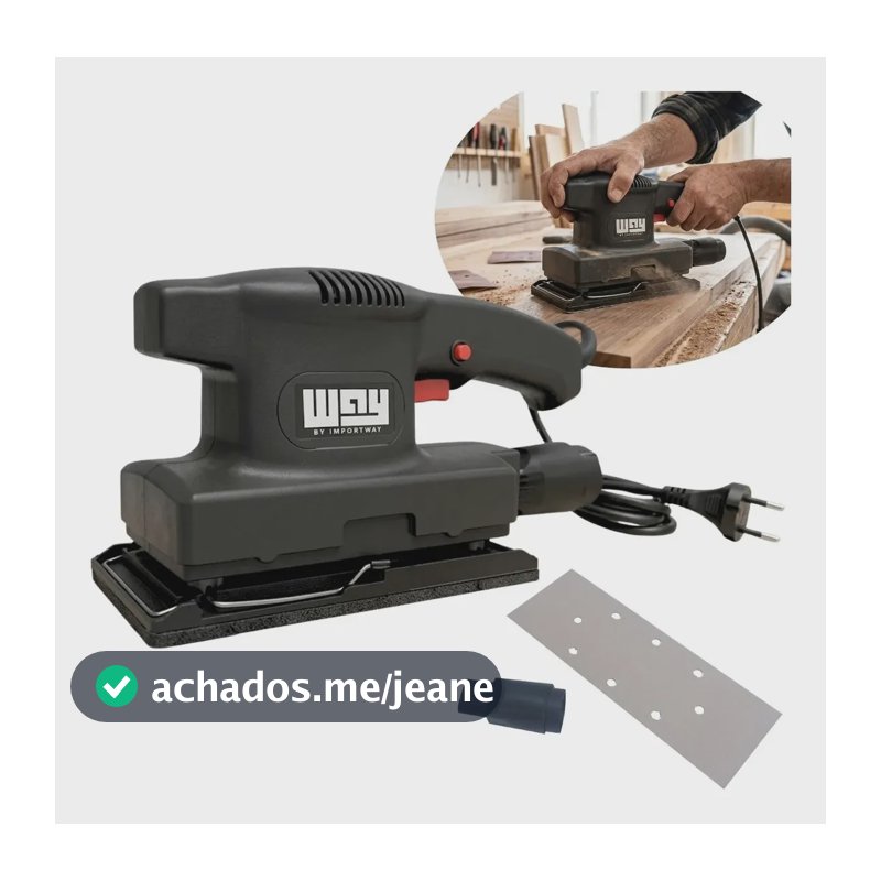Lixadeira Orbital Elétrica Vibratória 250W 10000 Rpm Parede Madeira Importway Iwlx-110