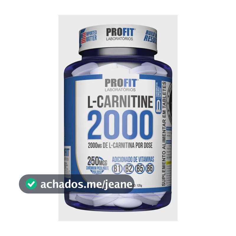 L-Cartinine 2000MG com 120Tabletes ProFit Laboratórios