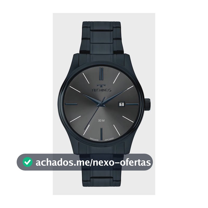 Relógio Technos Masculino Steel Azul - 2115ubt/1f Bisel Cinza