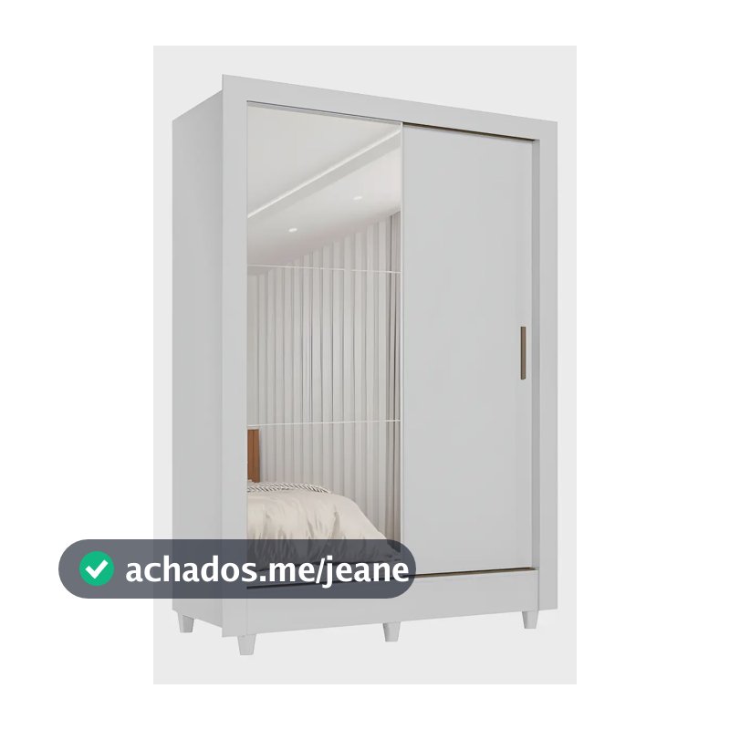 Guarda Roupas Solteiro Com Espelho Belgica 2 P 2 Gavetas Santos Andirá Branco