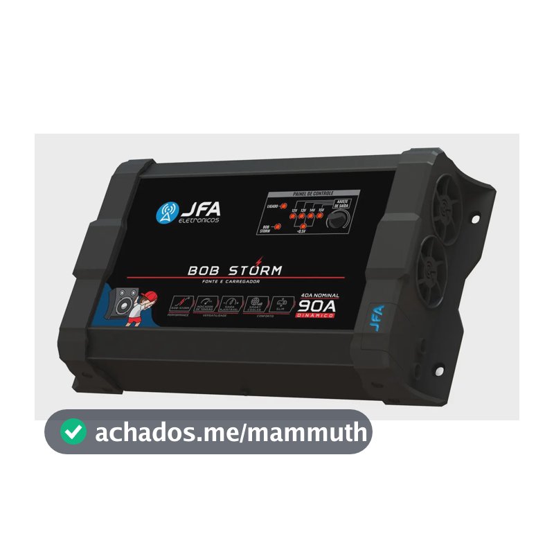 Fonte 90a Carregador Jfa Bob Storm Bivolt Automático 12v-15v Preto