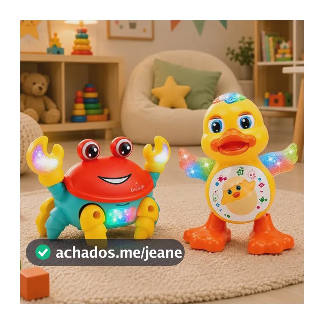 Kit Brinquedos Pato Dançante E Caranguejo Fujão Infantil Som