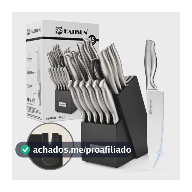 Conjunto De Facas Cozinha 15pçs Profissional Para Chef