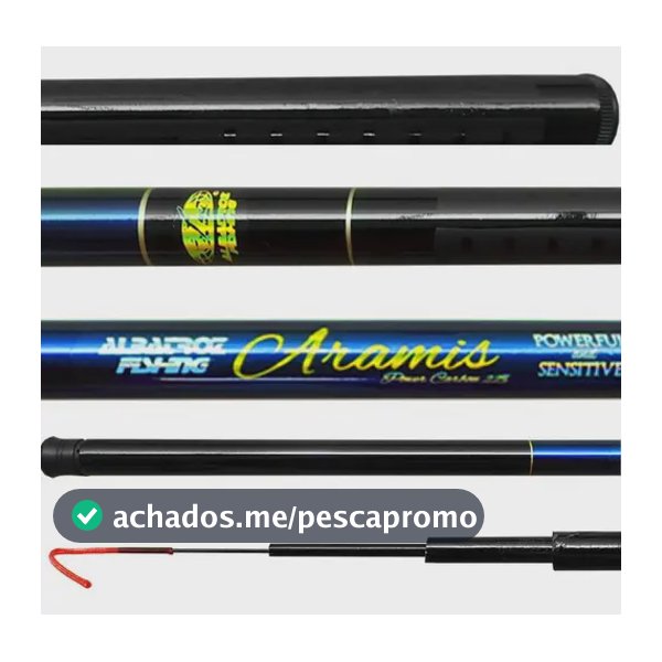 Vara Pesca Telescópica Albatroz 5,40m 22%carbono + Enrolador