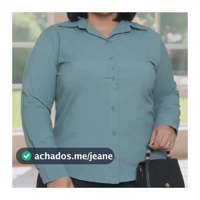 Camisa Feminina Social Plus Size Manga Longa