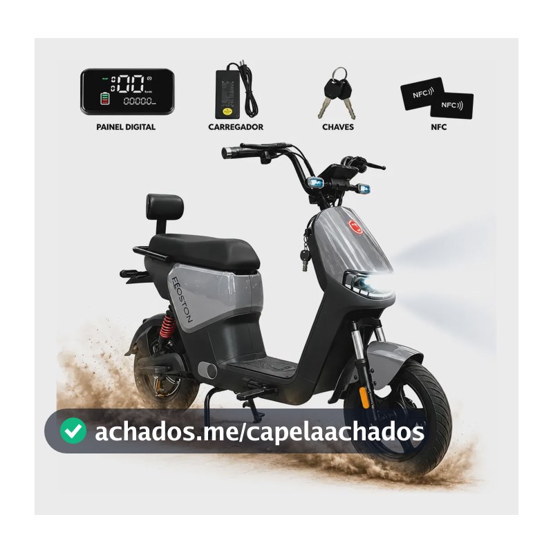 Bicicleta Elétrica Foston X15 Scooter 1000watts Nfc Cinza-escuro M