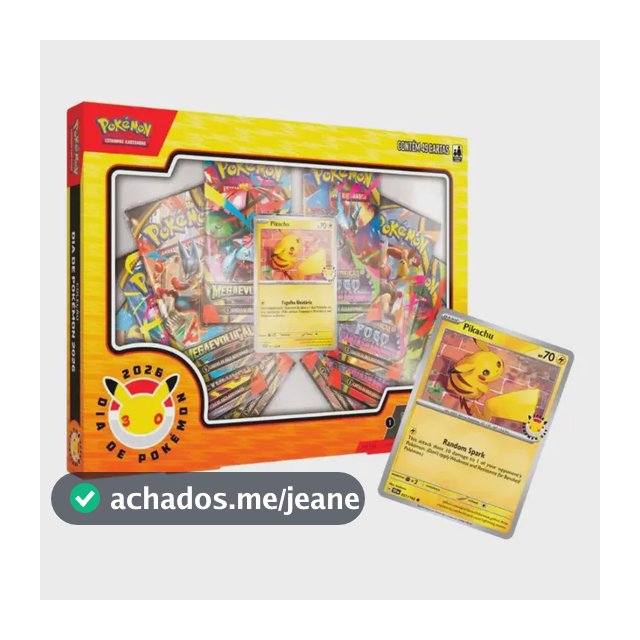 Box coleção dia de Pokémon 2026 TCG 49 cartas Pikachu