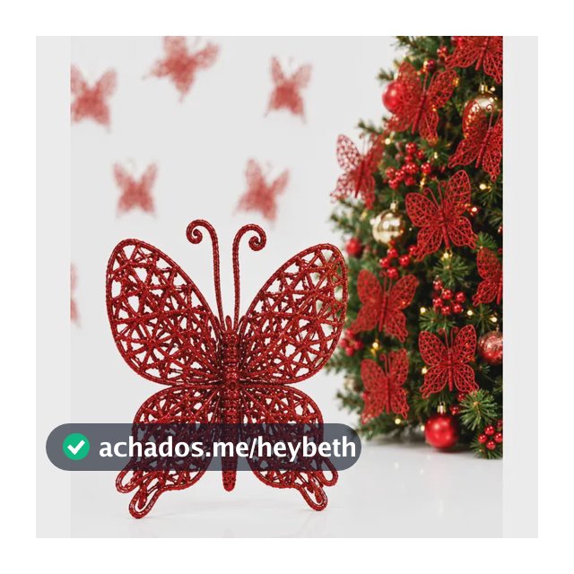 Kit C/12 Flor Luxo Borboleta Decoração Enfeite Árvore Natal