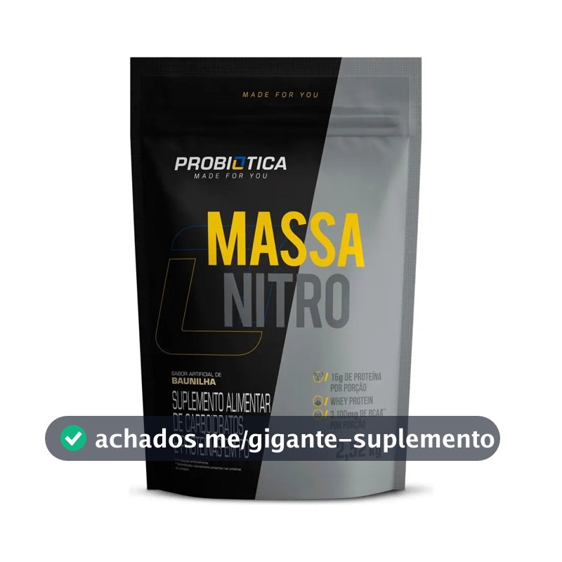 Hipercalórico Massa Nitro 2520g Refil Probiotica Sabor Baunilha