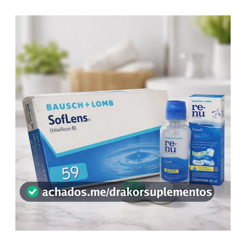 Lente De Contato Soflens 59 Bausch & Lomb Com Renu 60ml