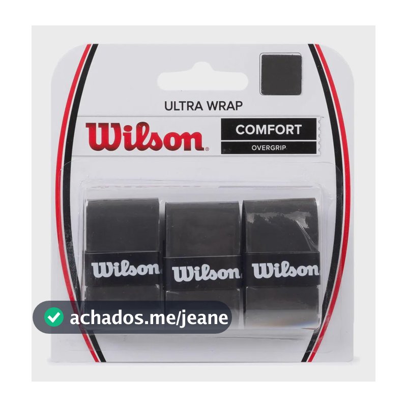 Overgrip Wilson Ultra Wrap Preto - Pack Com 3 Unidades