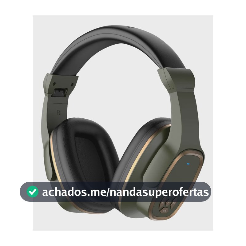 Fone de Ouvido Headset Bluetooth Basike Over-Ear com Microfone, Rádio FM e até 76 Horas de Bateria