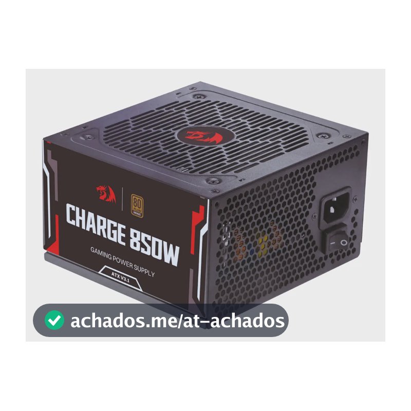 Fonte Gamer Redragon Charge 850w 80p Bronze Pci5.1 Atx 3.1 Preto