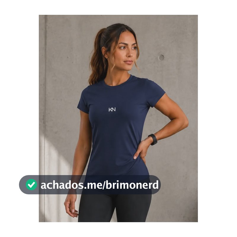 Camiseta Feminina Dry Fit Térmica Academia Fitness Koenig Azul-marinho Liso G