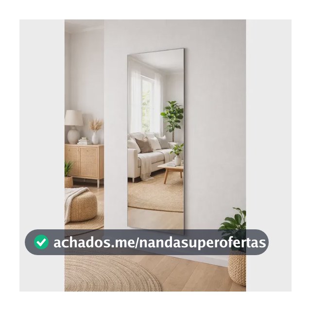 Espelho Rocco Corpo Inteiro Organico 90x40 Pinterest Grande Retangular - Suporte