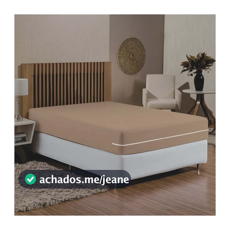 Capa Para Colchão Casal Malha Resistente Rapido Cor Avela