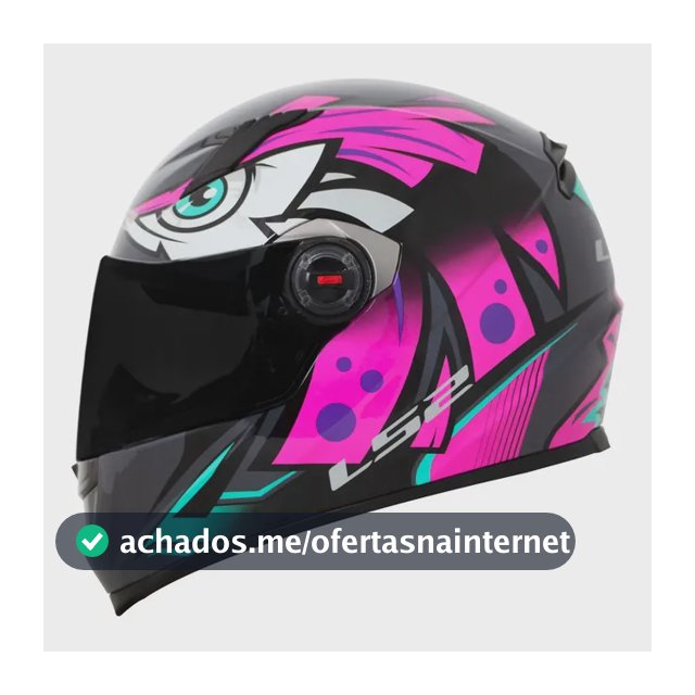 Capacete Esportivo Ls2 Ff358 Tribal Águia Fucsia Rosa Tamanho 56