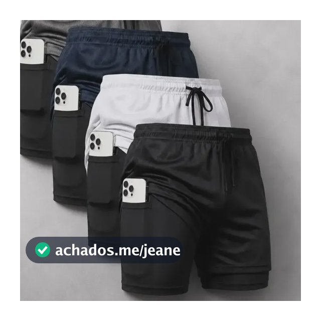 Kit 4 Shorts 2 Em 1 Dryfit Masculino Corrida Academia Treino