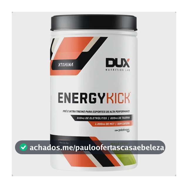 Energy Kick Xtamina Sem Cafeina 1kg Dux Nutrition Sabor Maçã Verde