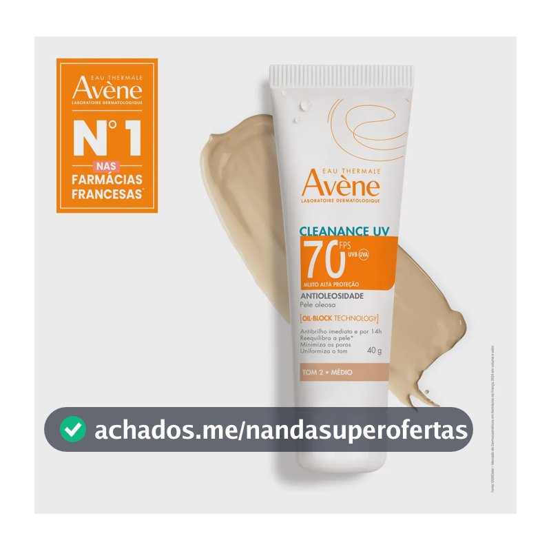 Protetor Solar Facial Antioleosidade Avène Cleanance UV FPS70 Cor Média 40g