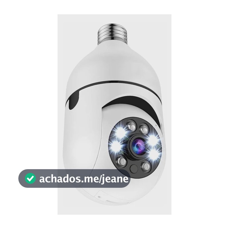 Câmera Lâmpada Jortan Giratória 360° Visão Noturna Wi-Fi Full HD E27