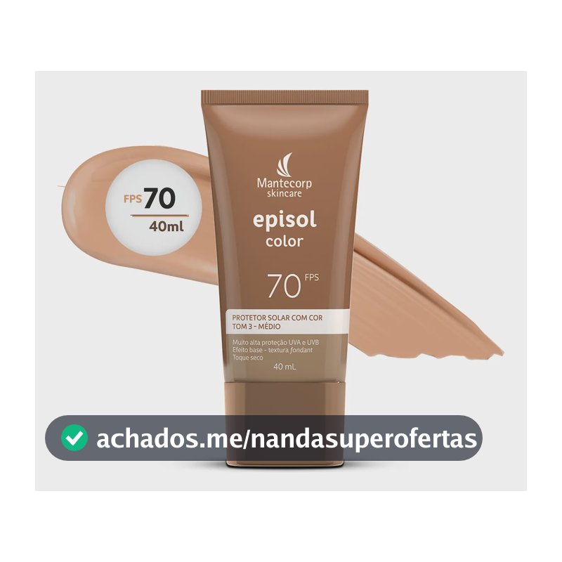 Mantecorp Protetor Solar Facial Episol Fps 70 Tom 3 Médio