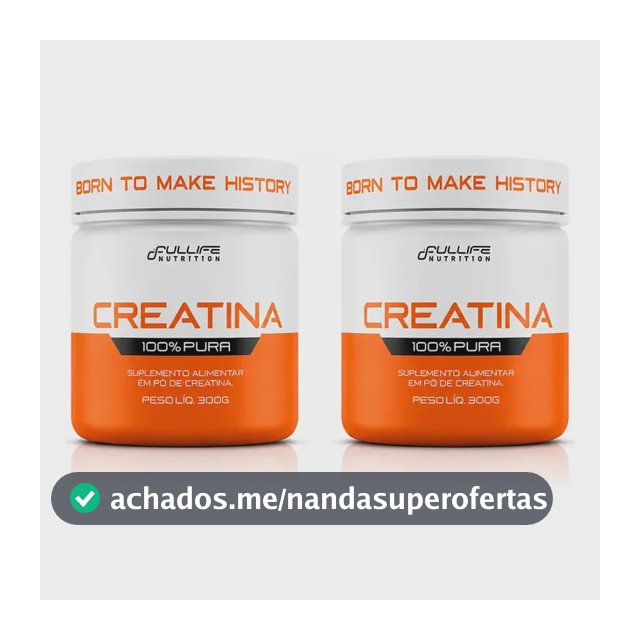 Kit 2x Creatina 100% Pura 300g Monohidratada Fullife Sem Sabor
