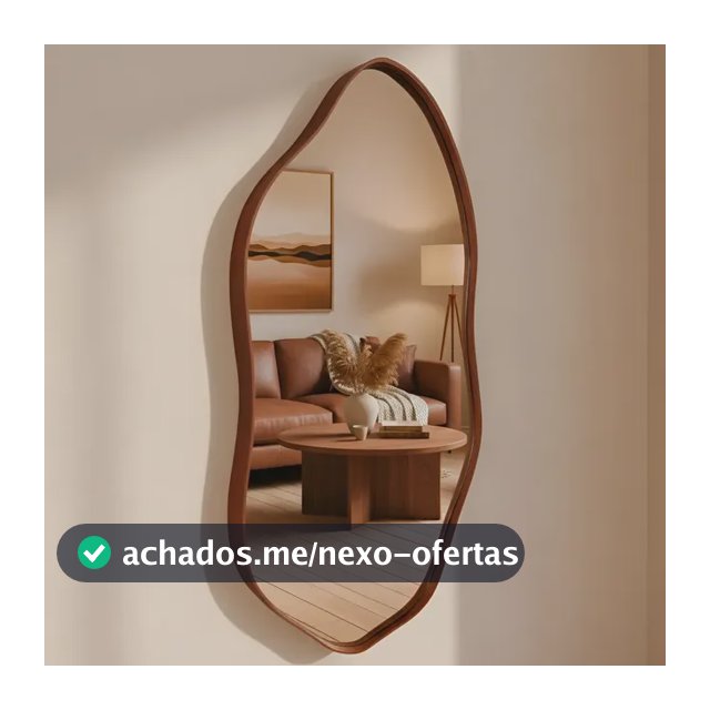 Espelho Decorativo Orgânico 60x40 Moldura Em Couro We Mirror Caramelo