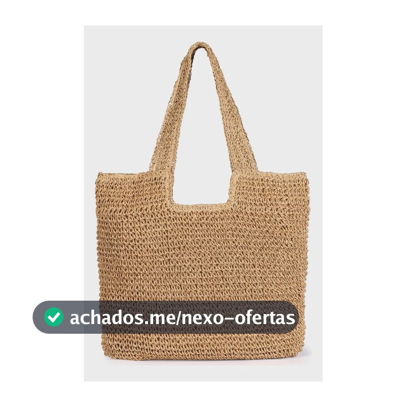Bolsa de praia de palha, bolsa feminina, bolsa H