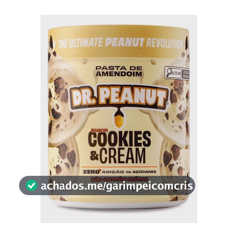 Suplemento em pasta Dr. Peanut Melhor Pasta de Amendoim amentoim cremosa sabor Cookies and cream x 600g